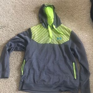 Grey & neon yellow 1/4 zip under Armour sweatshirt